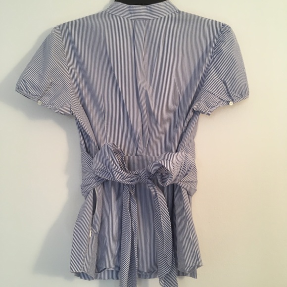 J CREW striped button down with bow tie back - Picture 2 of 2